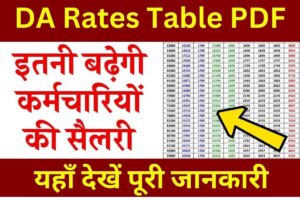 DA Rates Table PDF 