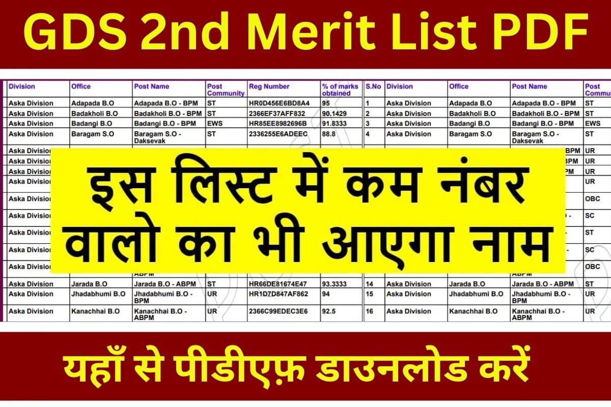 GDS 2nd Merit List PDF