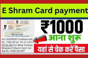 E Shram Card Payment Check 1000 Now