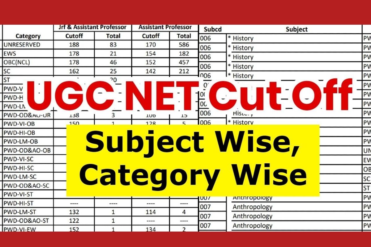 UGC NET Cut Off Subject Wise